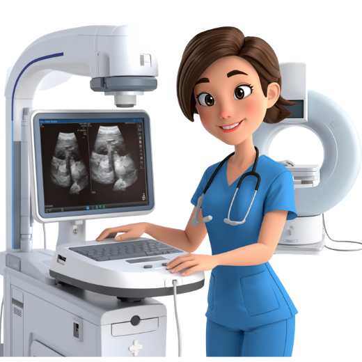 Radiology and ultrasound illustration